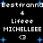 Pixelated text and symbols on black background with blue star accents, repeated in mirrored layout.