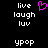 Pixelated text and a pink heart icon on black background, with identical static left and right