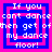 Four identical pixelated display white text on blue and pink concentric squares with a dance floor theme
