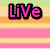 Pixelated text 'LiVe' in pink, 'Laugh' in green, and 'LOVE' in pink on a striped background with pastel colors.