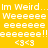 Yellow background with white pixelated text and symbols arranged in two , showing animated changes to the layout of repeated phrases and emoticons