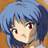 Pixelated anime-style character with blue hair and red eyes on a brown background, next to yellow text reading '1st' and 'Child' on blue sections.