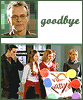Animated sequence showing a character's face with changing text and background scenes including a group holding a heart-shaped sign.