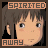 Four 48x48 pixel animated frames arranged in a contact sheet showing different scenes from the Studio Ghibli film Spirited Away, each with "SPIRITED" and "AWAY" text overlays.