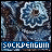 six pixelated blue and white floral icons with 'SOCKPENGUIN' text below each, showing subtle animation changes in the flower centers