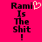 Pixelated text on bright pink background with one version featuring a heart symbol replacing the 'i' in 'Rami'.