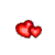 Animated sequence of heart-shaped icons in multiple colors, each frame showing two hearts with a gradient effect.