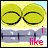 Animated pixel art of a yellow cartoon character with large eyes and mouth, displaying text phrases across four