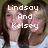 Two side-by-side images of two people with overlaid pixelated text reading "Lindsay And Kelsey" on the left and "Are Hott!" on the right.