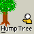 Pixelated tree with brown trunk and green foliage, yellow hand holding white ball, text 'Hump Tree' below, repeated in