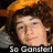 A four- of pixelated images showing a person with curly brown hair in various poses and settings, each with overlaid text