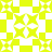 A static pixel art pattern featuring alternating bright yellow and white squares arranged in a grid, with four central yellow shapes resembling stylized four-leaf clovers or abstract flowers.