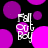 Black background with scattered purple and magenta circles; white text "Fall Out Boy" appears over a pink circular shape with a stylized "F" logo.