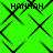 Green background with black diamond pattern and four instances of 'HANNAH' text in pixelated font