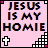Pink background with 'JESUS IS MY HOMIE' text and a cross in the corner, alternating between white and pink crosses across frames.