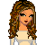 Pixel art buddy icon featuring a female character with long curly brown hair and red lips, wearing a white top and flared blue jeans, with the name "Lauren" displayed below her.