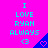 Pixelated cyan text on bright pink background reads "I LOVE RYAN ALWAYS" with a cyan heart symbol, repeated three times in a