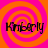 Four identical display the word 'Kimberly' in black pixelated text over orange and pink spiral backgrounds