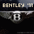 Pixelated image showing 'BENTLEY '11' text above a stylized 'B' emblem with winged design on dark background.