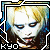 Pixelated portrait of a person with light hair and dark clothing, framed by blue and black border elements, with 'KYO' text at bottom left.