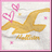Pixelated image with pink background, yellow bird-like figure, and text reading "ME = AWESOME" and "Hollister to the mall! !!!!!!!!!!!"
