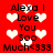 Red background with white pixelated hearts and black text reading "Alexa I Love You Soo Much<333" repeated in two