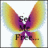 Animated butterfly icon with gradient wings transitioning from yellow to orange, purple body center, and partial text reading "Set" above and "Free..." below on white background.