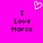 A static pixel art image with a bright pink background, displaying two identical text blocks and a white heart symbol above them.