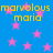 Blue background with pink stars and yellow text reading "marvelous maria" in two