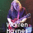 Pixelated image of a person with long blonde hair playing a red electric guitar, with white text reading 'Warren Hayner' below.