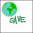 Green and blue pixelated globe icon with text 'SAVE THE PLANET!' in green block letters on white background.
