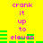 Yellow background with purple text reading 'crank it up to eleven' and green horizontal bars, animated in a repeating cycle.