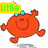 Animated orange cartoon character with blue bow and unicorn horn, displaying text bubbles 'Little', 'Miss', and 'FUN!' across frames.
