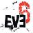Pixelated icon with large black text 'EV3' and a red stylized 'R' symbol on a white background with scattered gray pixels.