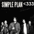 Black-and-white animated icon with repeated 'SIMPLE PLAN' text above and below a group of figures, one figure's clothing changes from dark to light.