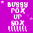 A static image with a bright purple background featuring repeated white text and star symbols