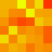 orange and yellow square pixels arranged in a pattern with scattered red squares on the left side