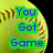 A yellow softball with red stitching appears in four ; the top-left displays blue text "You Got Game" on a green background