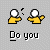 Pixelated yellow figures with white heads gesture in sequence; text reads Do you have a sleeping bag? Yes I better wake it up! WACK! and up!