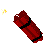 Red dynamite bundle with black straps and yellow fuse, transitioning from intact to scattered red fragments on gray background.