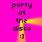 Pixelated text and smiley face on bright pink background with yellow light effects, animated