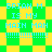 Pixelated text reads "BRIAN M IS MY MAIN MAN !!!!!!!!!!!!!!!" over green and yellow checkered backgrounds with varying patterns.