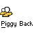 Pixelated yellow figure with white circular head and black eyes, repeated in on gray background with text "Piggy Back" below each