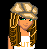 Pixel art icon featuring a character with long brown hair, green eyes, and a beige cap; text 'GIANA' appears in white and pink across multiple stars on black background.