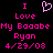 Pixelated pink text and a heart symbol on a black background, with repeated phrases and a date.
