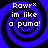Four identical blue spiral patterns with black outlines on a black background, each containing white text reading "Rawr* im like a puma!".