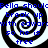 Four identical spiral patterns with blue text overlaid, each reading "Bella should break up with edward so he is free" in a pixelated font.