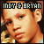 Pixelated close-up of a person's face with text 'INDY & BRYAN' in blocky white letters on black background above the head.