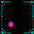 Animated sequence of pink dots forming connected lines into a star shape on black background with cyan border