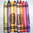 A pixelated image of colorful crayons on the left and text reading "CRAYONS are like people ALL different COLORZ!!!!!" on a light blue background.